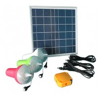 Low cost solar lighting kits with 5W solar panel and mobile phone chargers